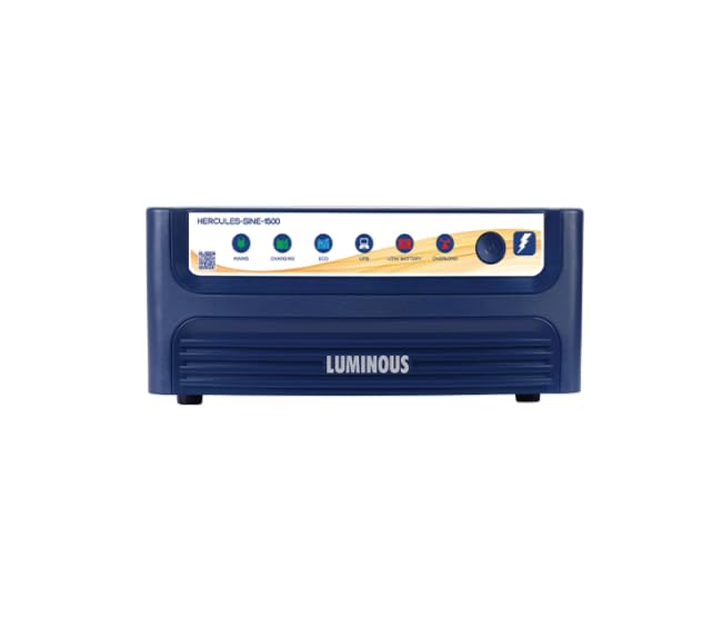 Luminous Inverter & Battery Combo for Home & Shops | Hercules Sine Pro 1500 (1400VA/12V) Pure Sine Wave Inverter | RC 25000 Pro 200 Ah Tall Tubular Battery