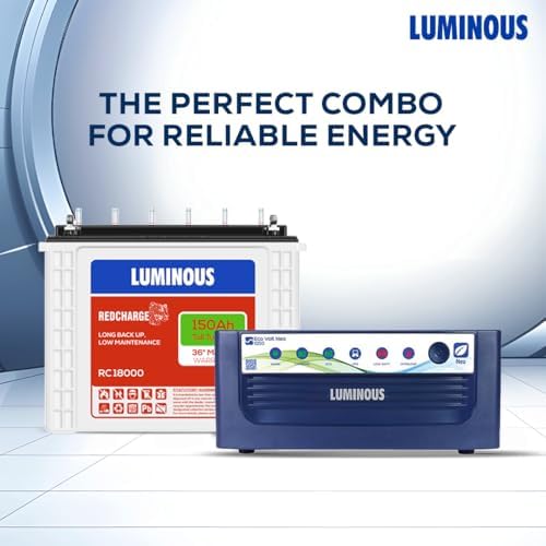 Luminous Inverter & Battery Combo ,Eco Volt Neo 1050 (900VA/12V) Sine Wave Inverter + RC18000 150Ah Tall Tubular Battery