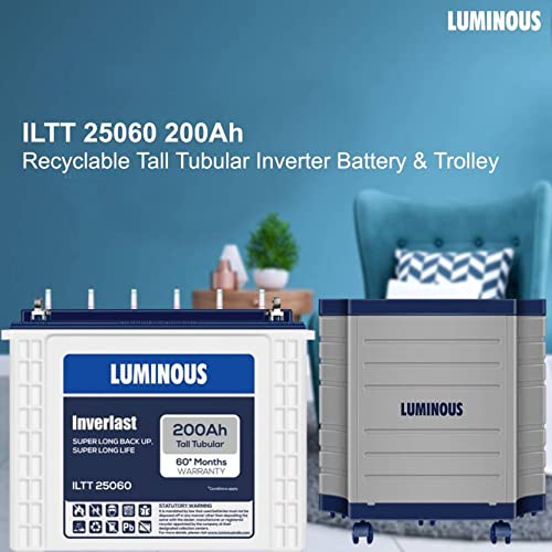 LUMINOUS ToughX TX100L Trolley with Inverlast ILTT25060 200Ah Tall Tubular Inverter Battery (200Ah)