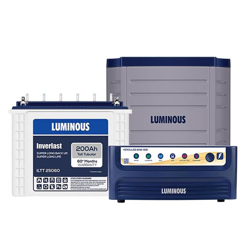 Luminous Inverter & Battery Combo (Hercules 1500 Inverter with ILTT25060