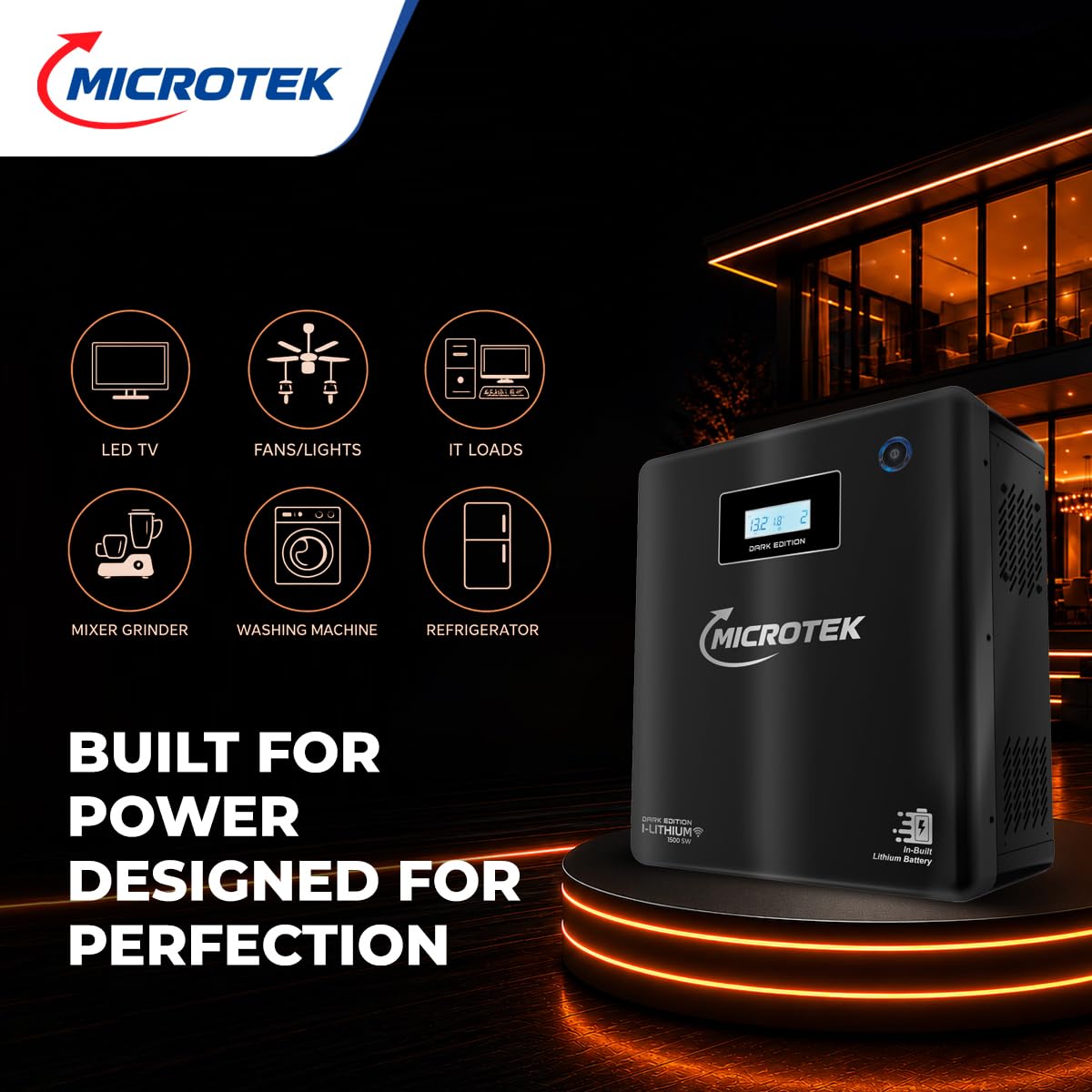 Microtek I-Lithium 1500 SW WiFi Dark Edition Inverter 