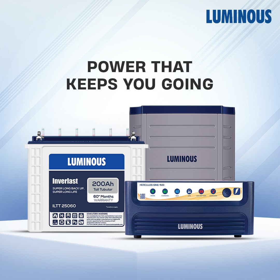 Luminous Inverter & Battery Combo (Hercules 1500  Inverter with ILTT25060 