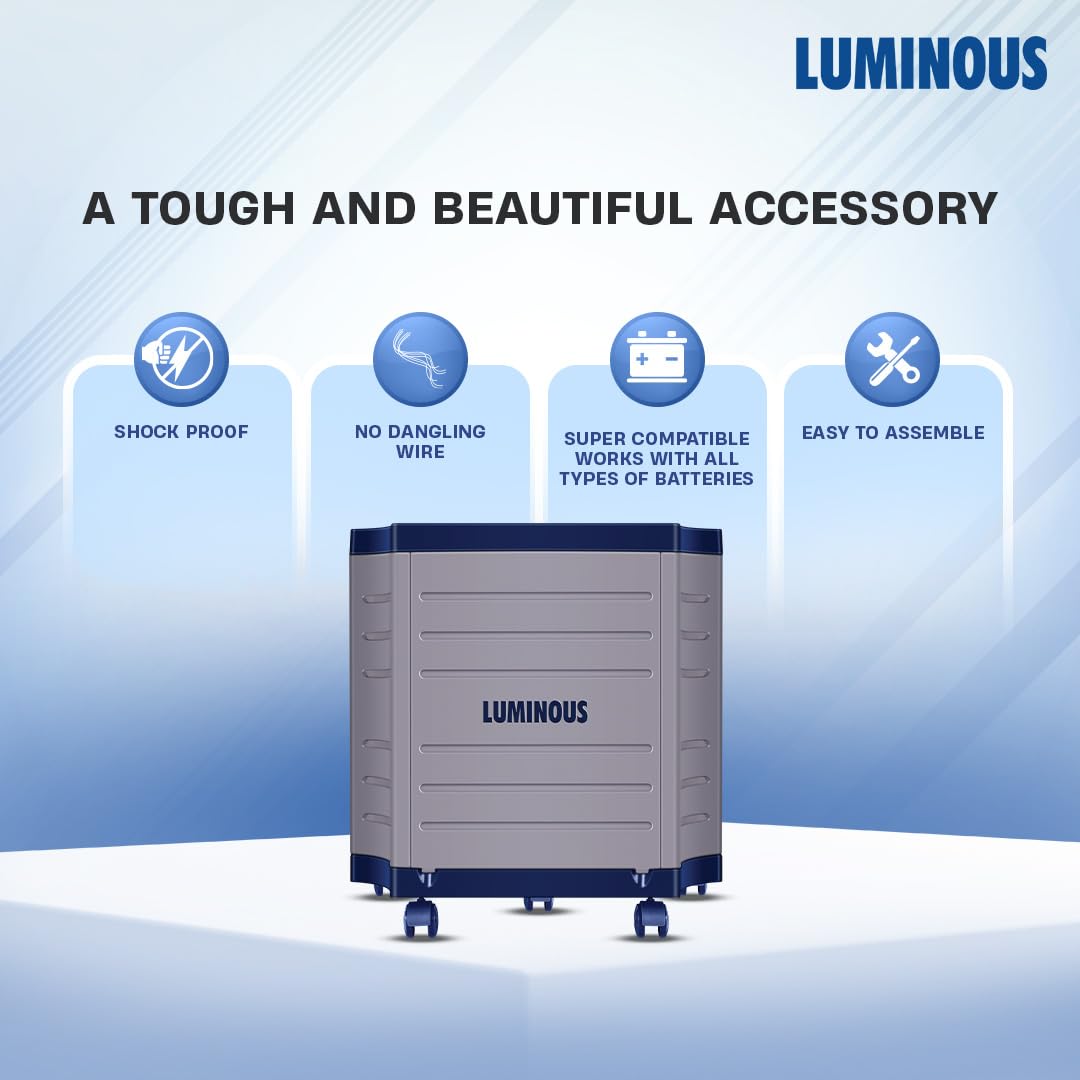 Luminous Inverter & Battery Combo with Trolley for Home & Shop | Hercules Sine Pro 1500 (1400VA/12V) Pure Sine Wave Inverter | RC25000 