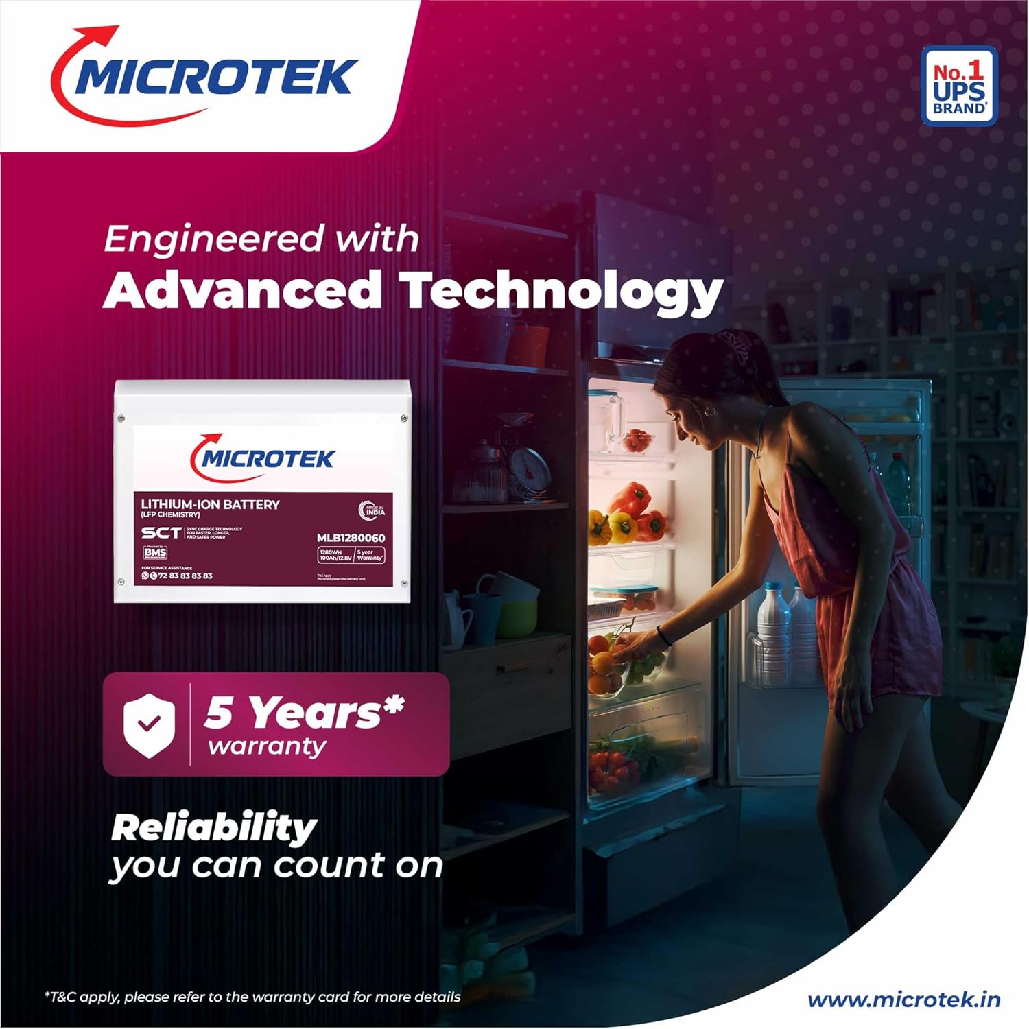 Microtek lithium  Combo – Super Power 700 Advanced Digital Inverter (600VA/12V) with Lithium-Ion Battery