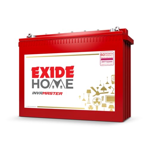 EXIDE INVA Master IMTT2200 220Ah 12V Tall Tubular Inverter Battery | Ideal for Home, Office & Shops | Long Backup & Low Maintenance | Leak Resistant | 60 Months Warranty