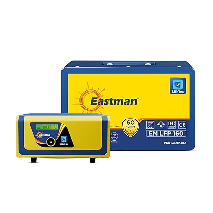 Eastman Lith Tech Combo 850VA/12V Inverter with 100Ah Lithium Battery | Home, Office & Shop Power Backup | Long Life | Fast Charging | Warranty: 60 Month Battery, 36 Month Inverter, 10 Yr Transformer